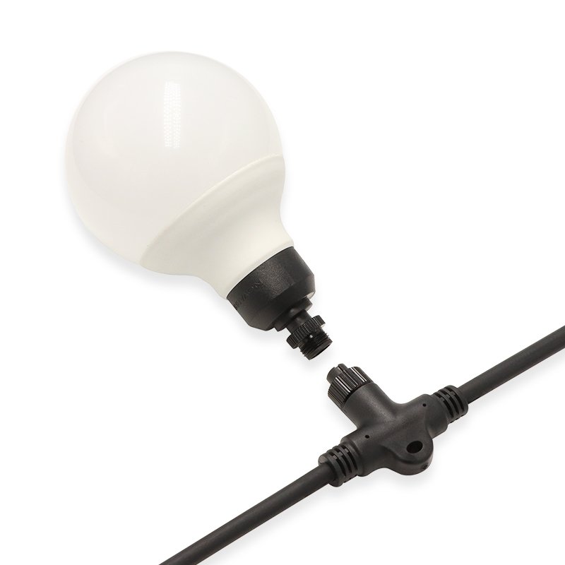 Terminal lamp power cord led lamp with string multi-head cable T-head cable outdoor lighting waterproof plug connector