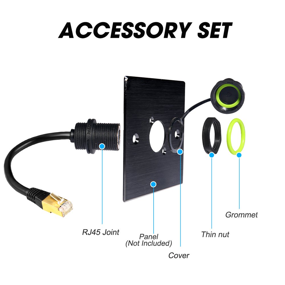 Ip67 Waterproof Panel Type Ethernet Rj45 CAT5 CAT6 CAT7 Cable Connector