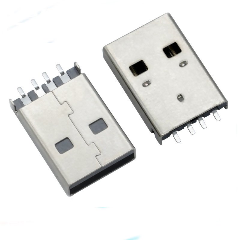 USB connector Sink plate SMD male socket USB type a male connector 180 degree data port