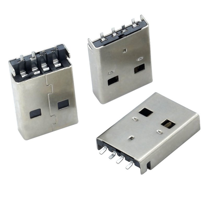 USB connector Sink plate SMD male socket USB type a male connector 180 degree data port