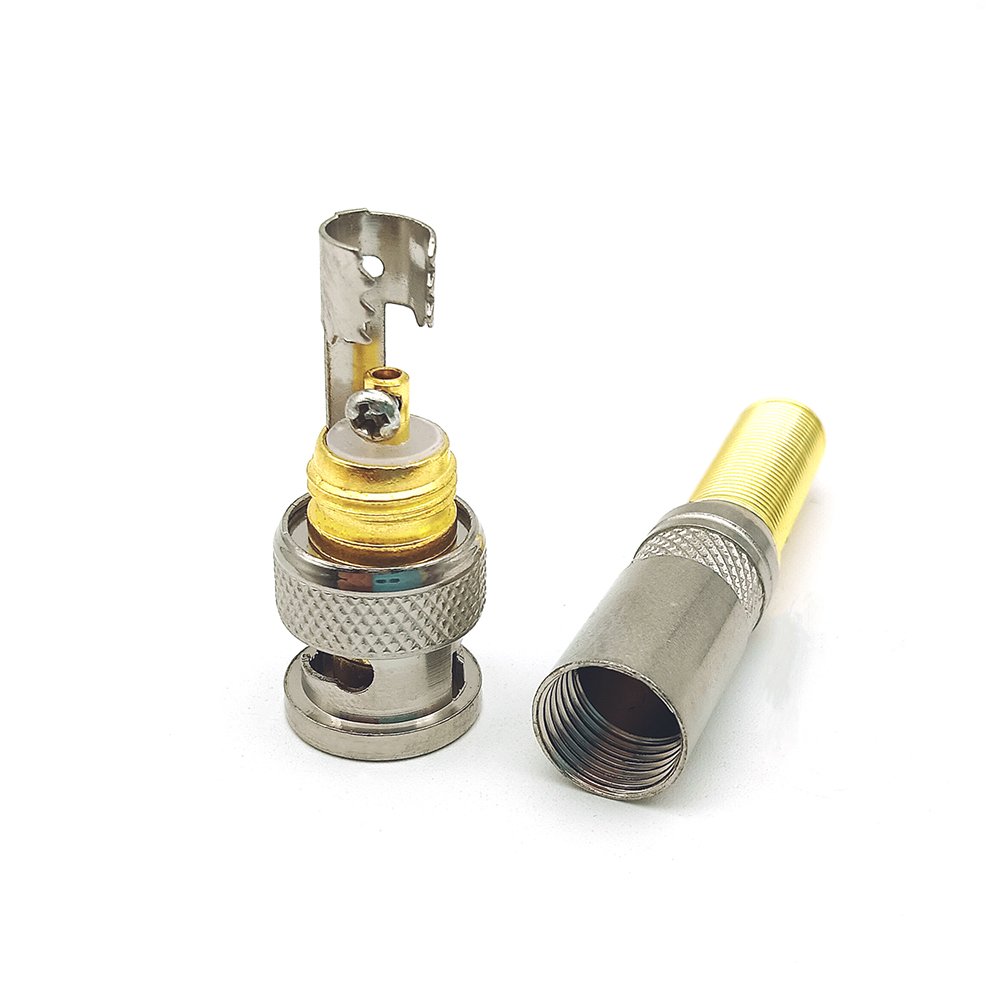 Solder Solderless RF BNC Copper Male BNC Coaxial Connector for RG59 Cable for CCTV accessories
