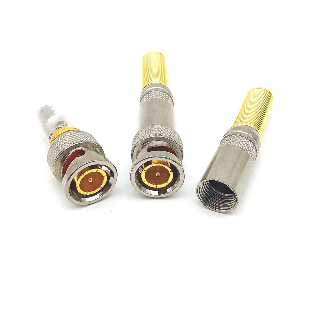 Solder Solderless RF BNC Copper Male BNC Coaxial Connector for RG59 Cable for CCTV accessories