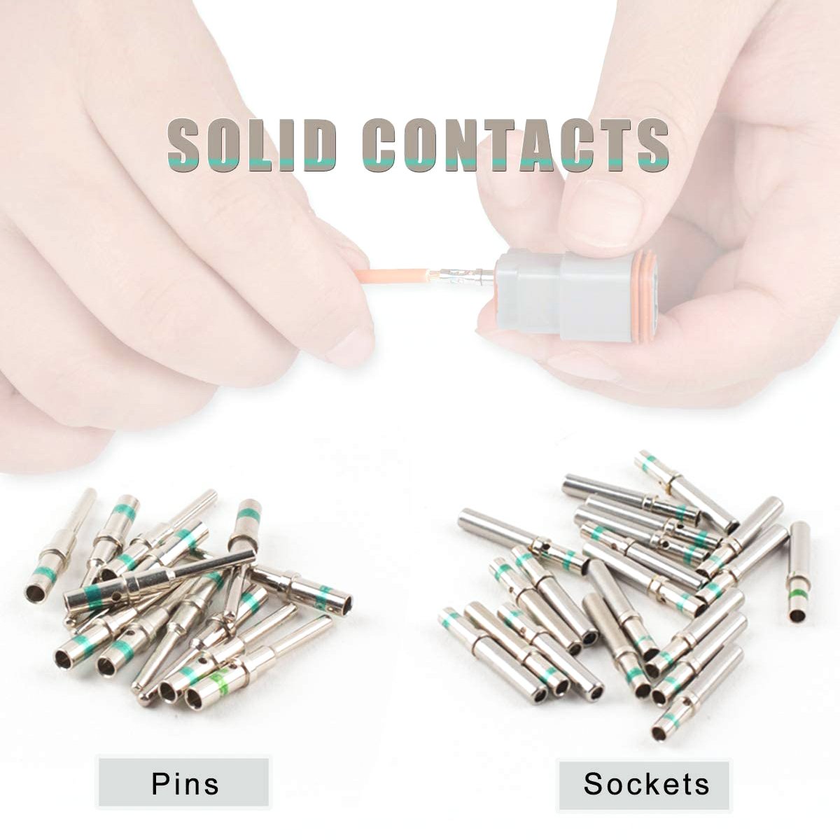 JRready DT Connector Terminal Size 16, Female 0462-209-16141 Wire Gauge14,16,18,20AWG by JRD-HDT-48 deutsch crimp wiring harness