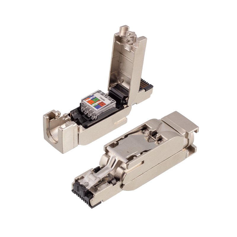 Ethernet RJ45 push pull Metal Straight Industrial Metal Connector CAT5E Profinet RJ45 Plug plug in