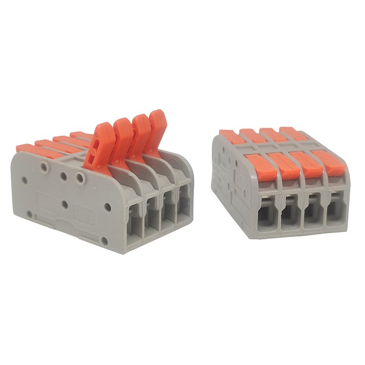 Gently touch the painless handle AP-2608 Quick terminal block 4 in 4 out Connector Fixed guide rail