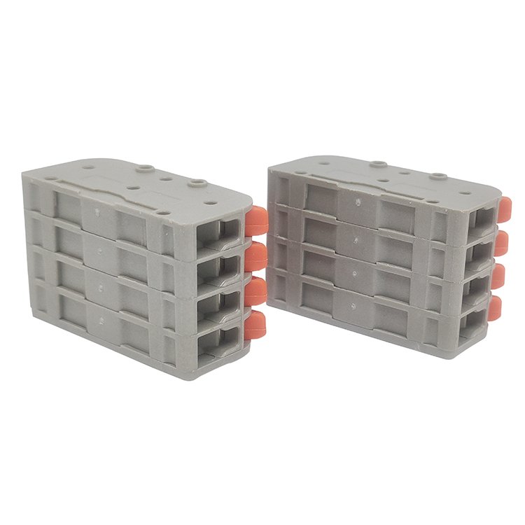 Gently touch the painless handle AP-2608 Quick terminal block 4 in 4 out Connector Fixed guide rail