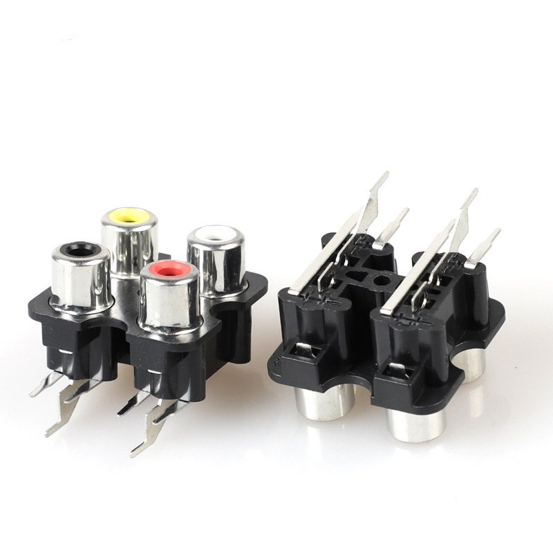 4pin RCA jack connector audio socket rca female connector pcb mount connector