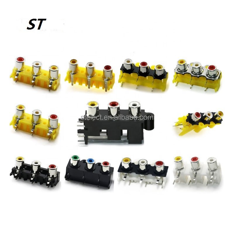 4pin RCA jack connector audio socket rca female connector pcb mount connector