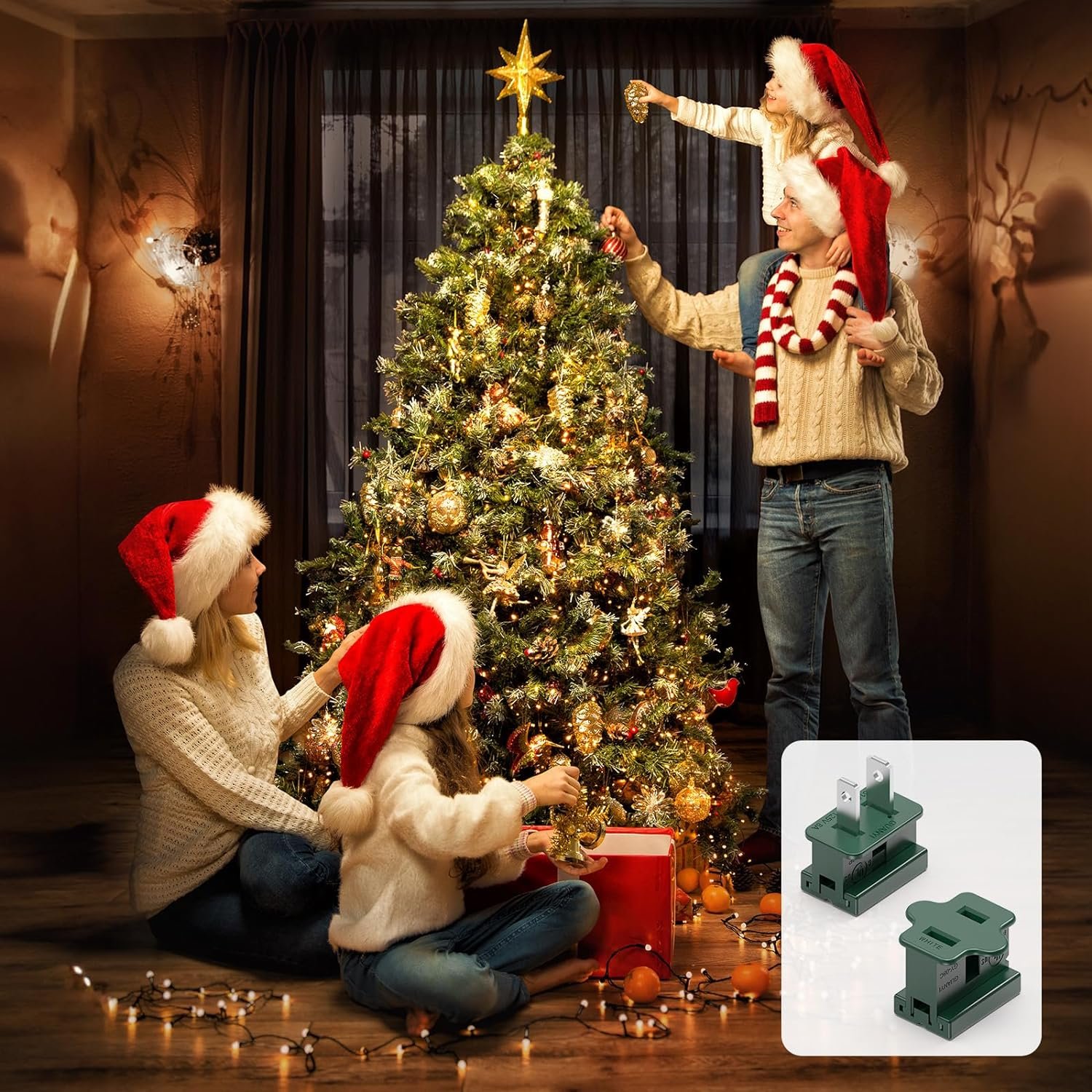 Guanyi UL male plug for 18 gauge SPT-1 green wire ,snap on Vampire plug connectors