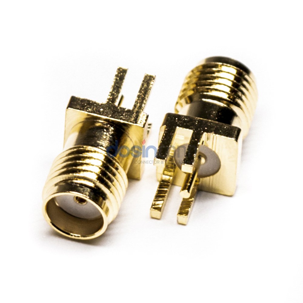 Gold-plated Coaxial RF Connector PCB Mount SMA RP-SMA Female Jack 50 ohm Straight R/A Connector SMA Edge Mount Through Hole