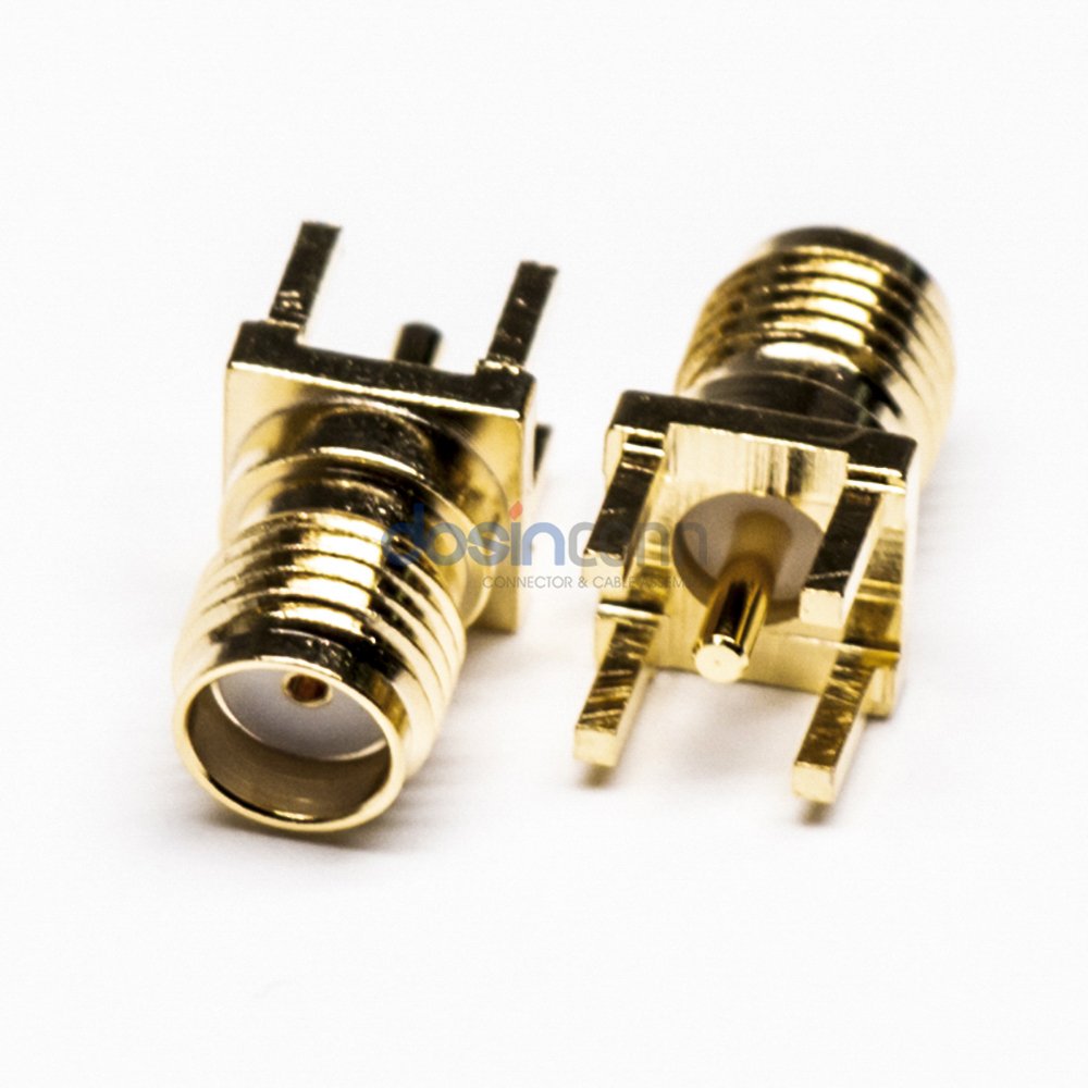 Gold-plated Coaxial RF Connector PCB Mount SMA RP-SMA Female Jack 50 ohm Straight R/A Connector SMA Edge Mount Through Hole