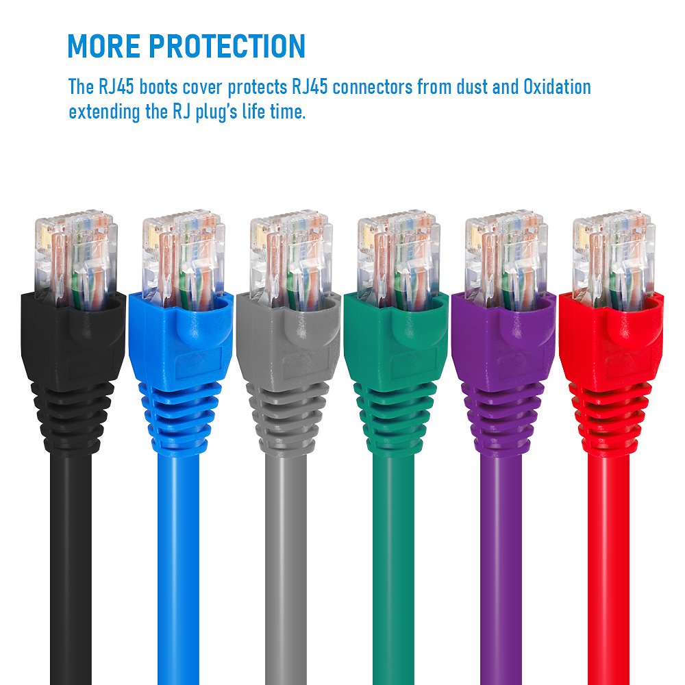 100pcs per Bag 8P8C Protect Cat5 Cat6 RJ45 Modular Plug Cover OD 6.5 PVC Colorful Connectors Boots