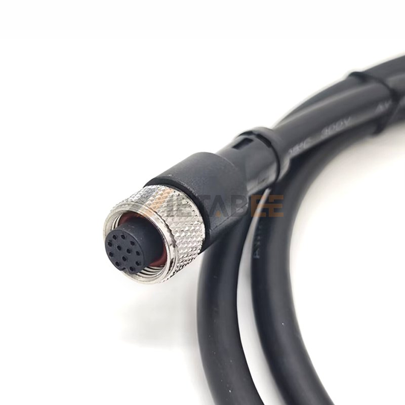M12 Cable Assembly Female Straight 12 Pin Connector Aviation Socket Electrical Cable 1M AWG26 A Code