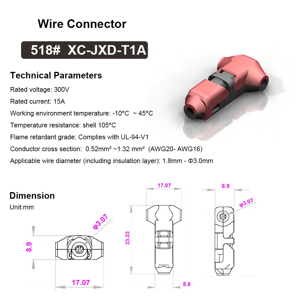 H Shape Quick Splice Wire Wiring Electrical Connector for 2 Pin 22-16 AWG LED Strip Cable Crimp Terminal Blocks Conductor