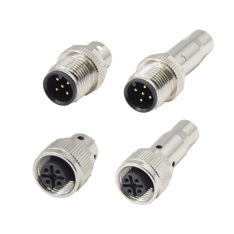 IP67 IP68 M12 connector 5 pin A code waterproof Welding Pcb panel mount Signal male female plug socket M12 connector