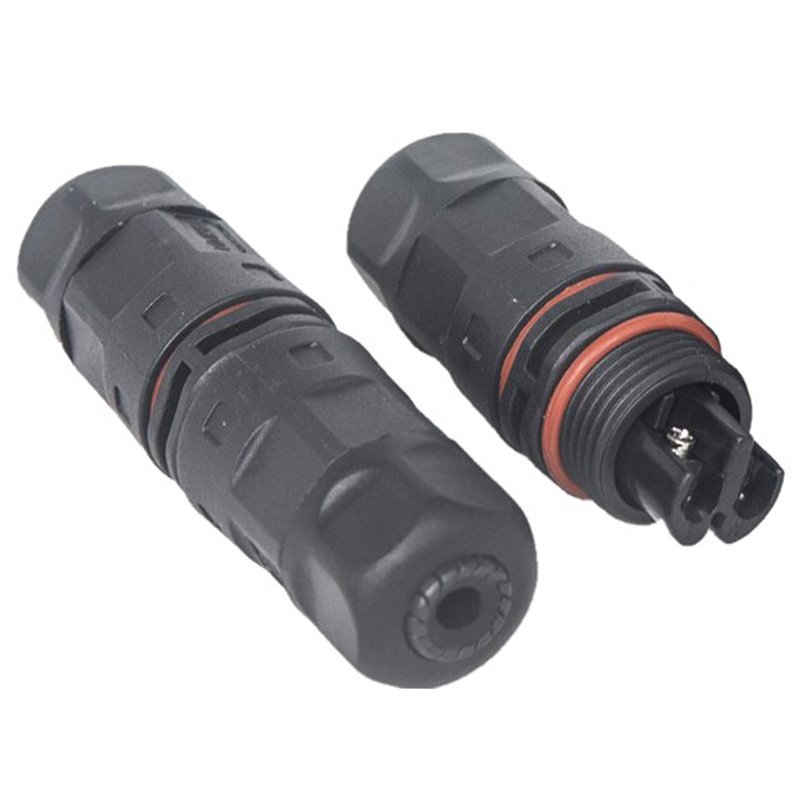 China Factory M20 2 Pin IP68 Electrical Power Quick Connect Cable Screw T Type Waterproof Connector