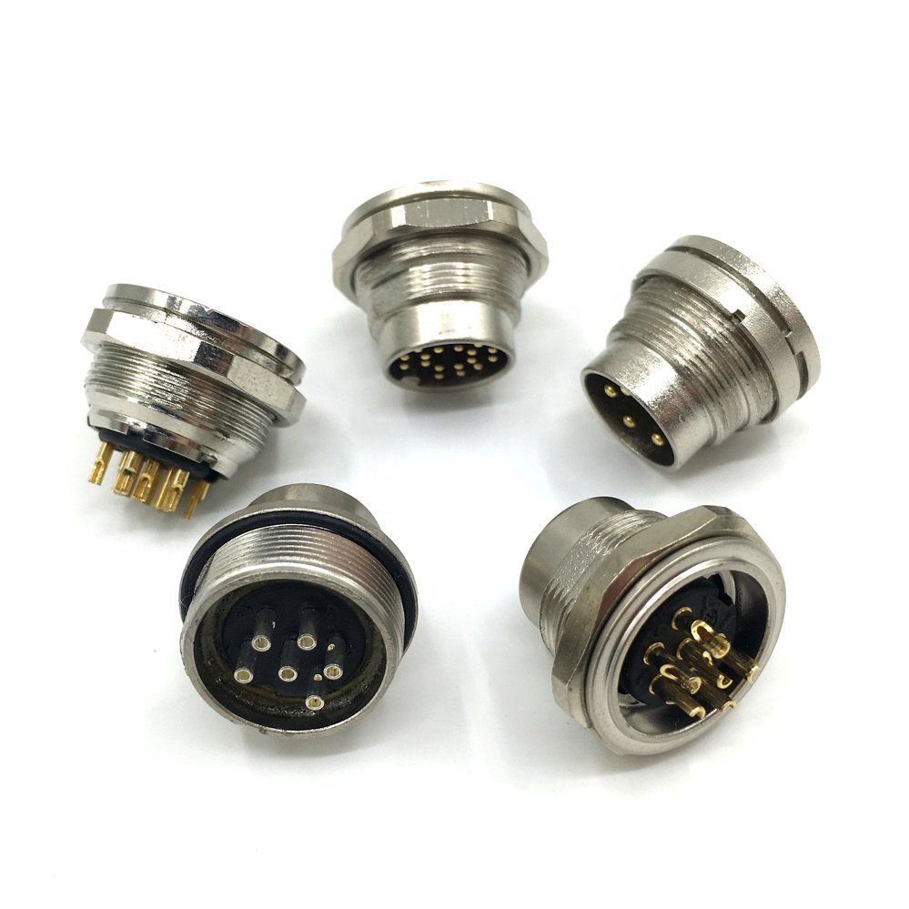 IP67 Male Female 2 3 4 5 6 7 8 12 14 Pin M16 Circular Connector