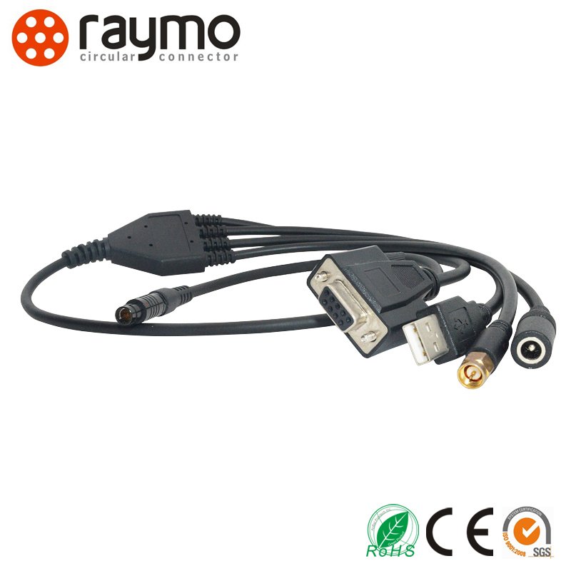 4 pin FHG elbow connector to 2 way D-tap cable mount connector