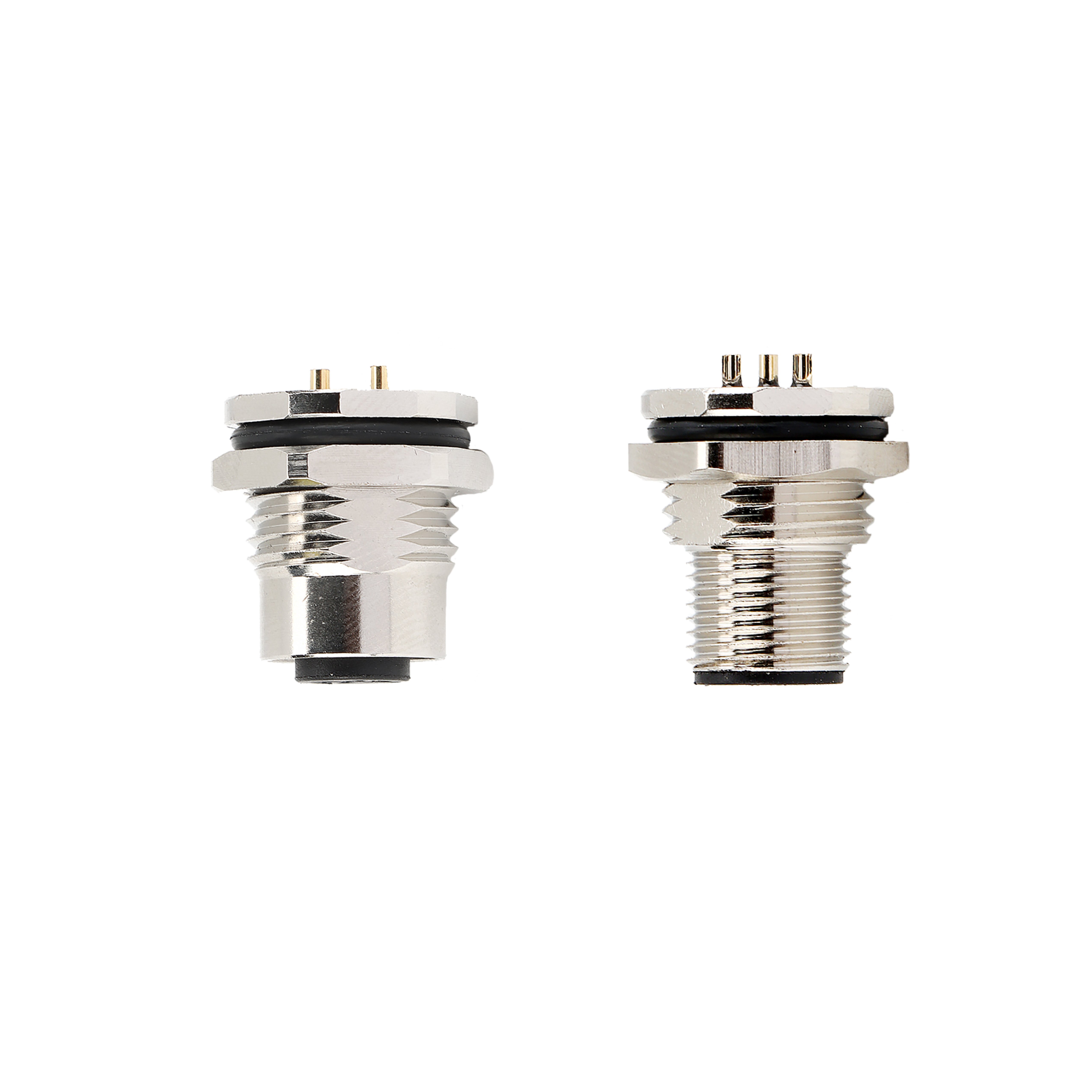 Sensor M12-4-core Industrial Connector Type A plug PCB plate mounted metal male and female connectors