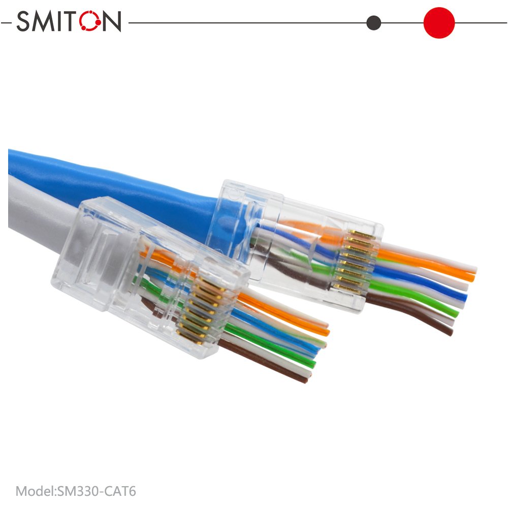 Ethernet Modular Plug UTP 8p8c Cat6 Cat5 RJ45 Female Connectors Pass Through RJ 45 Connector