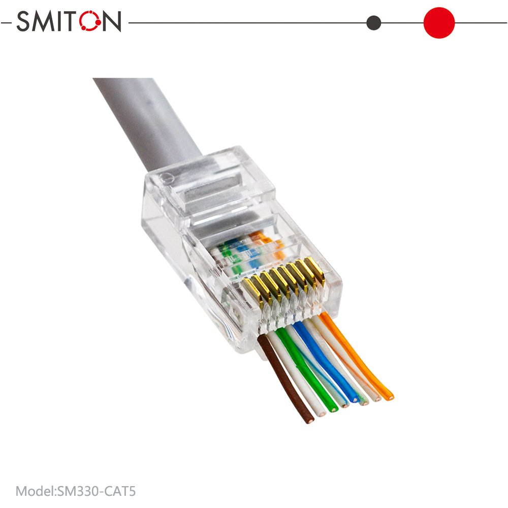 Ethernet Modular Plug UTP 8p8c Cat6 Cat5 RJ45 Female Connectors Pass Through RJ 45 Connector