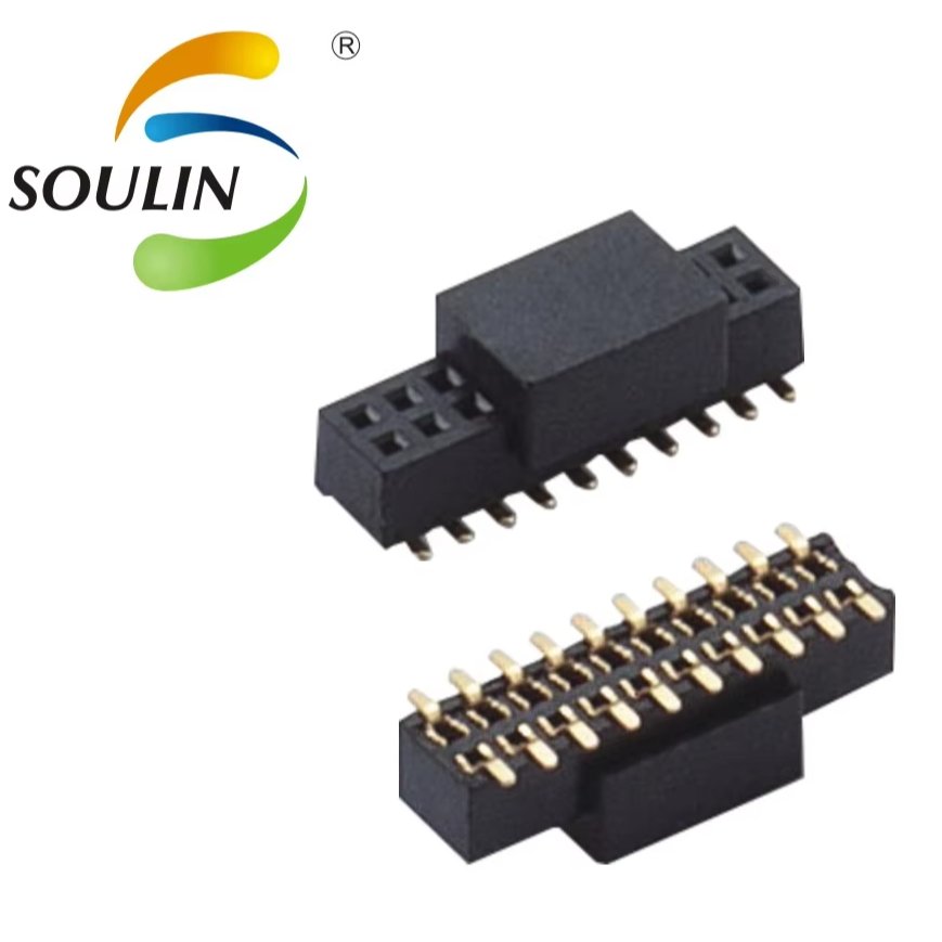Soulin Shenzhen Factory SMD SMT Single Dual Row Female Header 2.54mm 1.27mm 1mm Pitch 2-40 Pin Male Socket PCB Connector