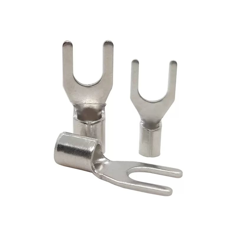 Copper bare Non Insulated lugs SNB series Screw Terminal U Type Cable Wire Electrical Fork Spade Crimp Terminal Connectors