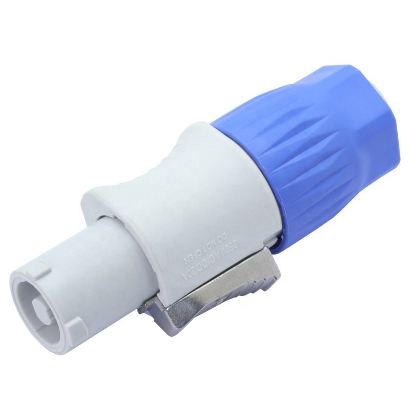 R Connector Waterproof 3 pin Powercon Male Plug Connector Led Powercon Connector for Power Supply Blue Light Grey Color