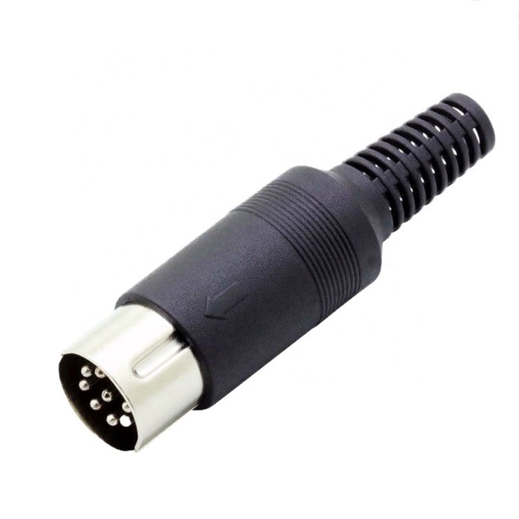 DIN Male 8 Pin Plug Cable Connector
