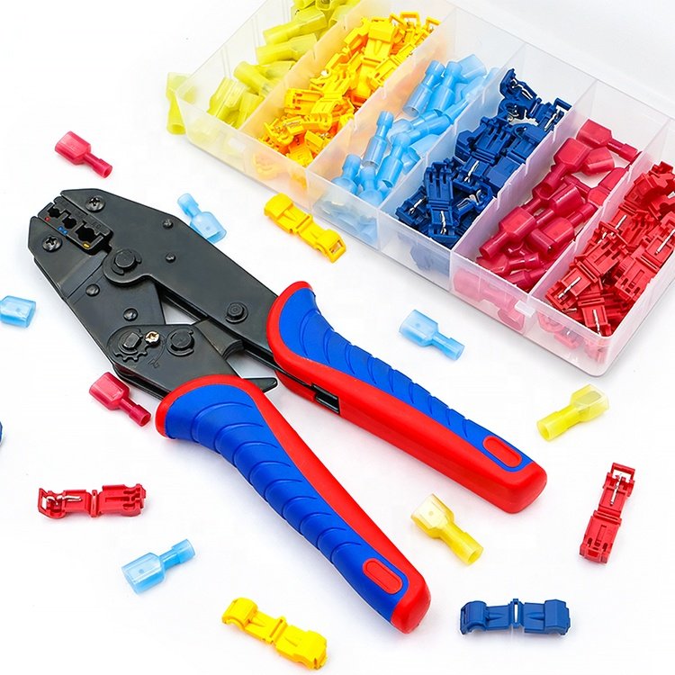 120PCS T-Tap Self-Sreipping Quick Splice Full Insulated Male Disconnectors Spade Automotive Crimp Wire Terminals Connector Kit