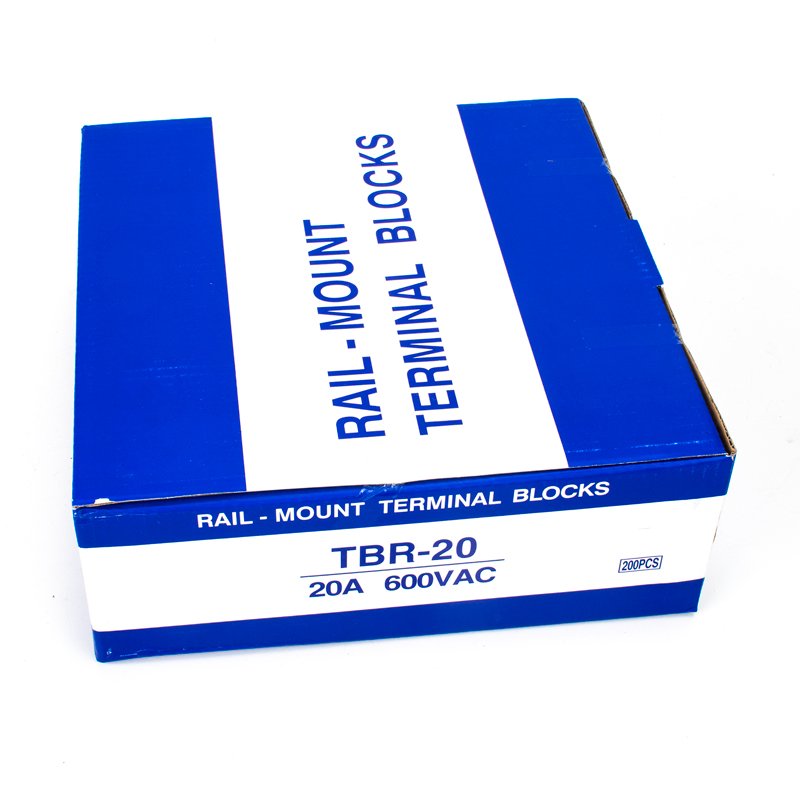 TBR-20 busbar wring board wire connector 200pcs/box 20A brass insulation flame retardant din rail type wiring terminal block