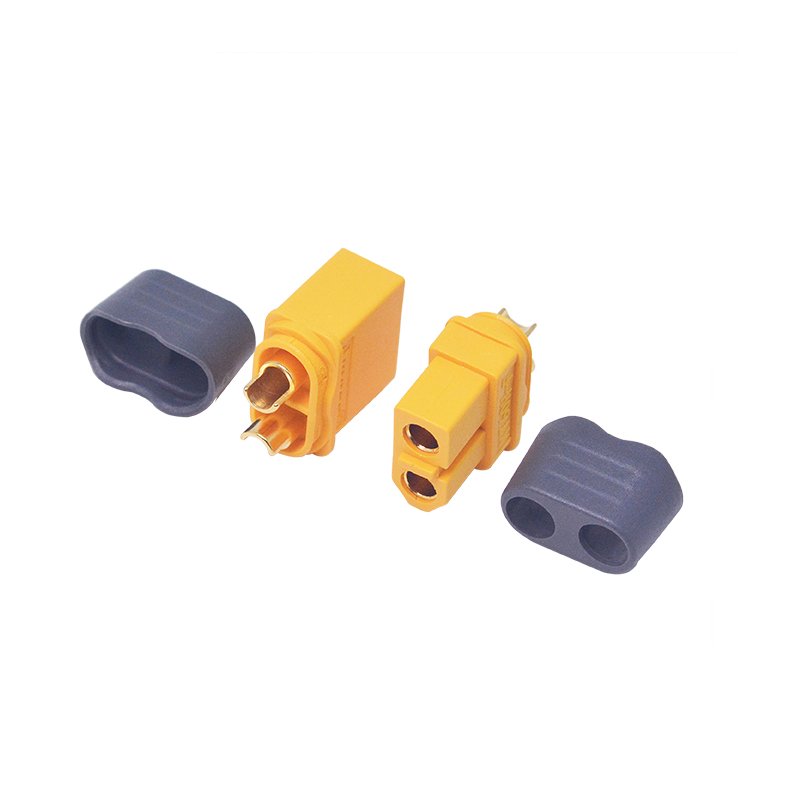 Amass XT60H Connector Yellow Male and Female with Protective Sleeve Aeromodelling Plug