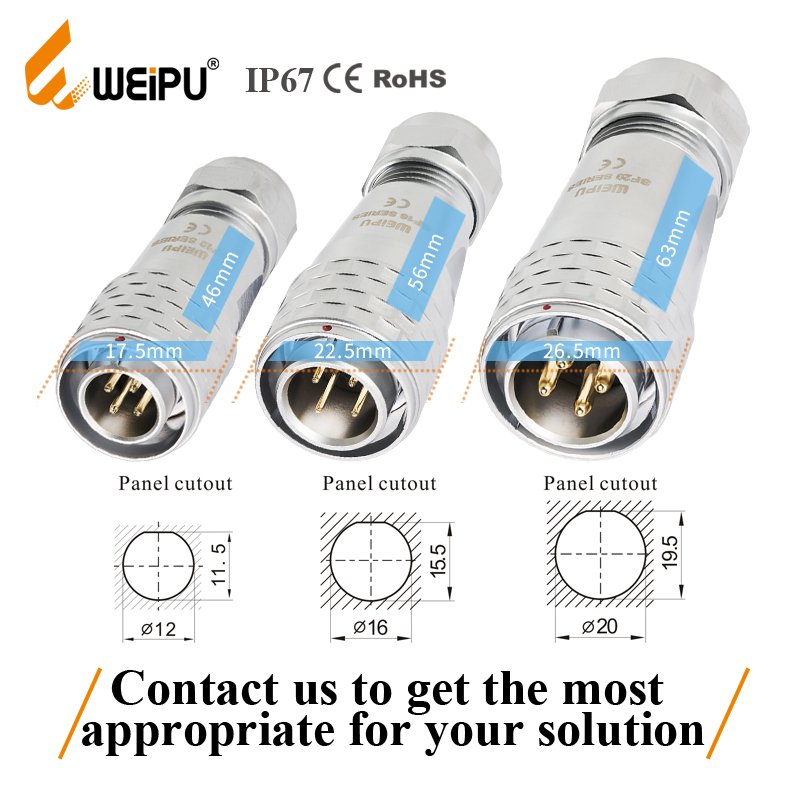WEIPU factory male and female wiring harness connectors low voltage waterproof wire connector