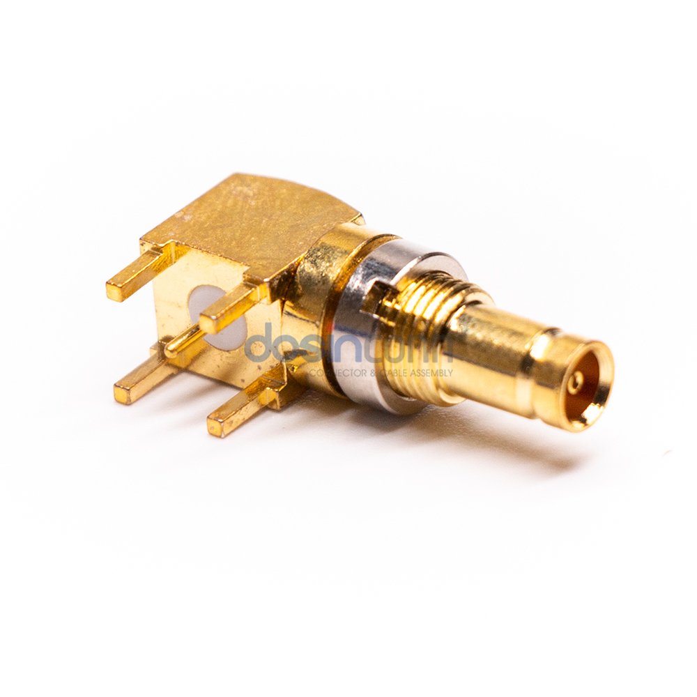 DIN 1.0/2.3 RF Connectors Right Angle Panel Mount Jack 1.0-2.3 Connector for PCB
