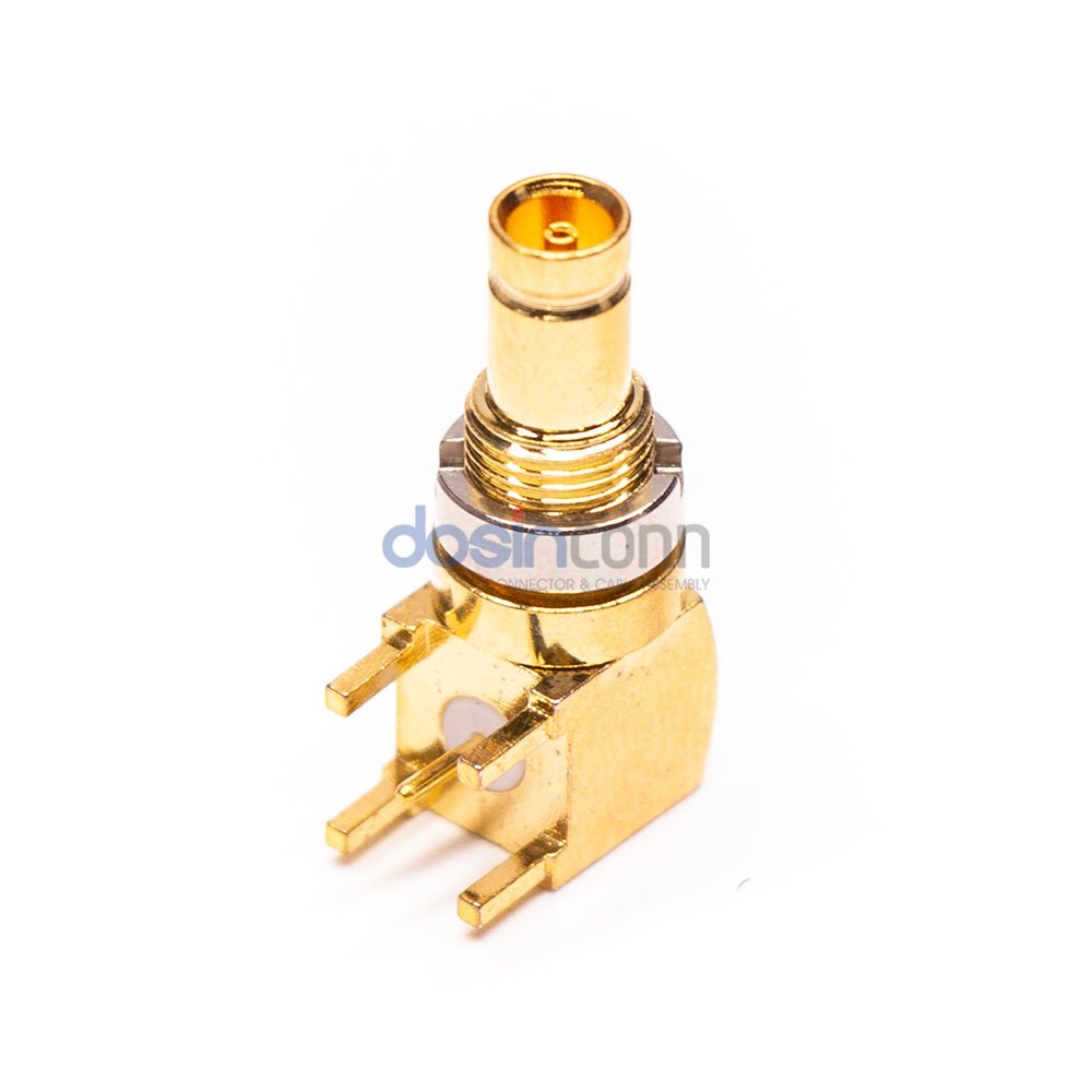 DIN 1.0/2.3 RF Connectors Right Angle Panel Mount Jack 1.0-2.3 Connector for PCB
