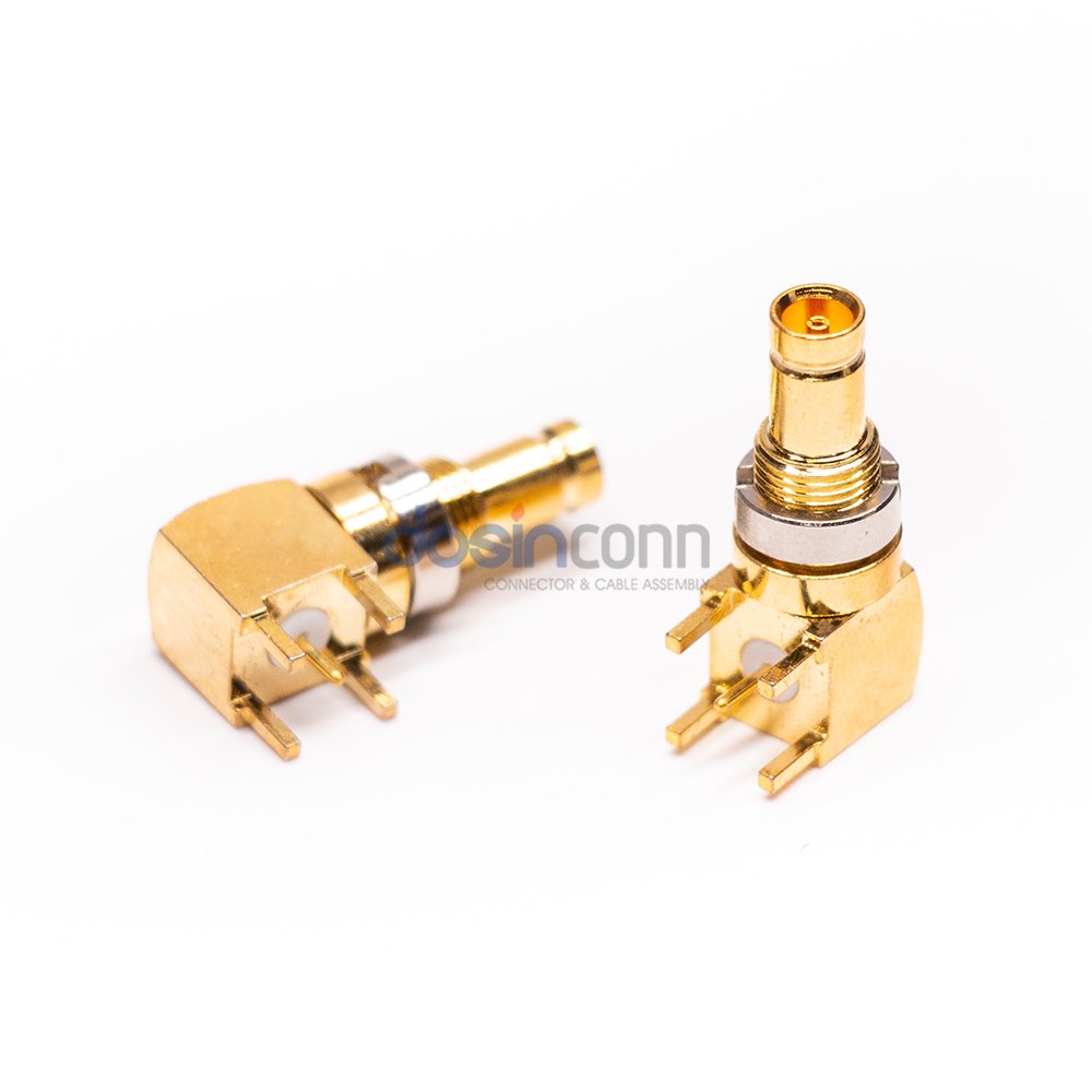 DIN 1.0/2.3 RF Connectors Right Angle Panel Mount Jack 1.0-2.3 Connector for PCB