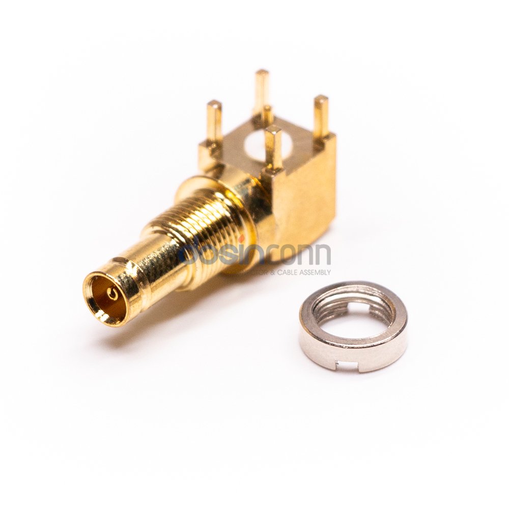 DIN 1.0/2.3 RF Connectors Right Angle Panel Mount Jack 1.0-2.3 Connector for PCB