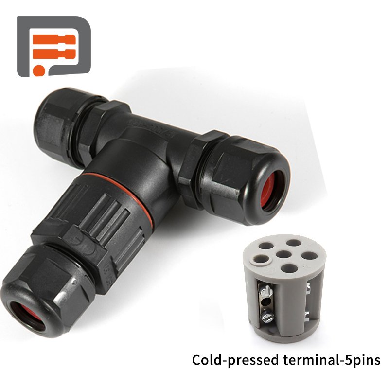 IP68 T type Waterproof Connectors CDF-200/3T 3pin 5pin quick connectoR Wire Cable Electrical Circular Power Push Quick
