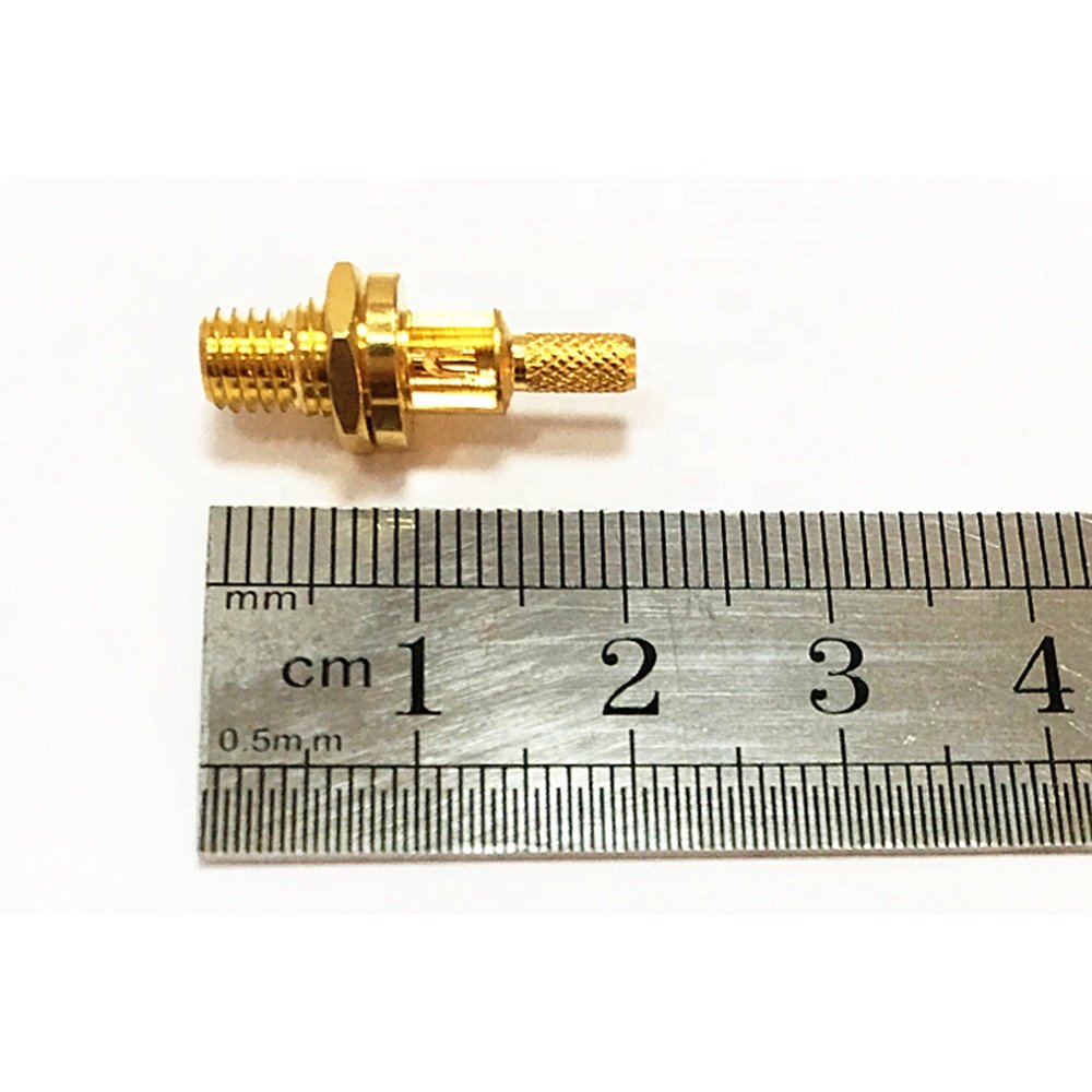 50Ohm M5 10-32 Female Jack Straight Microdot Connector Crimp For RG178 Cable