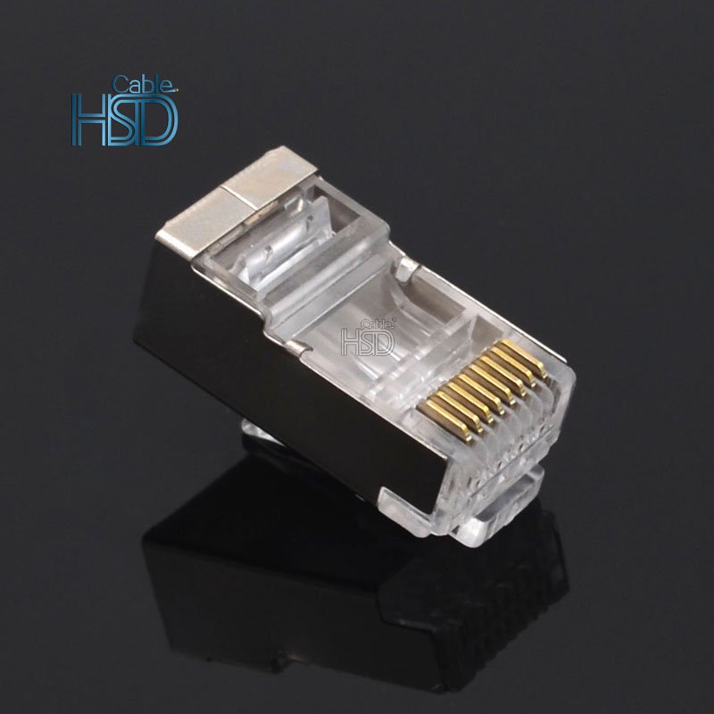 100pcs/bag Cat6 FTP Shielded Ethernet Connector Rj45 8p8c Network Cable Connectors Outdoor Inline Lan Male Connector Cat6 Price