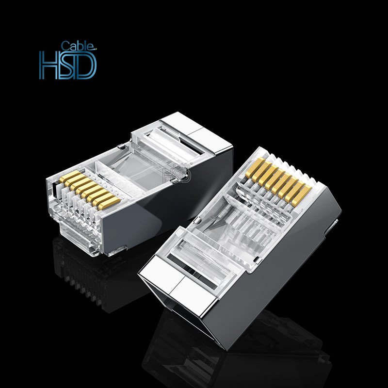 100pcs/bag Cat6 FTP Shielded Ethernet Connector Rj45 8p8c Network Cable Connectors Outdoor Inline Lan Male Connector Cat6 Price