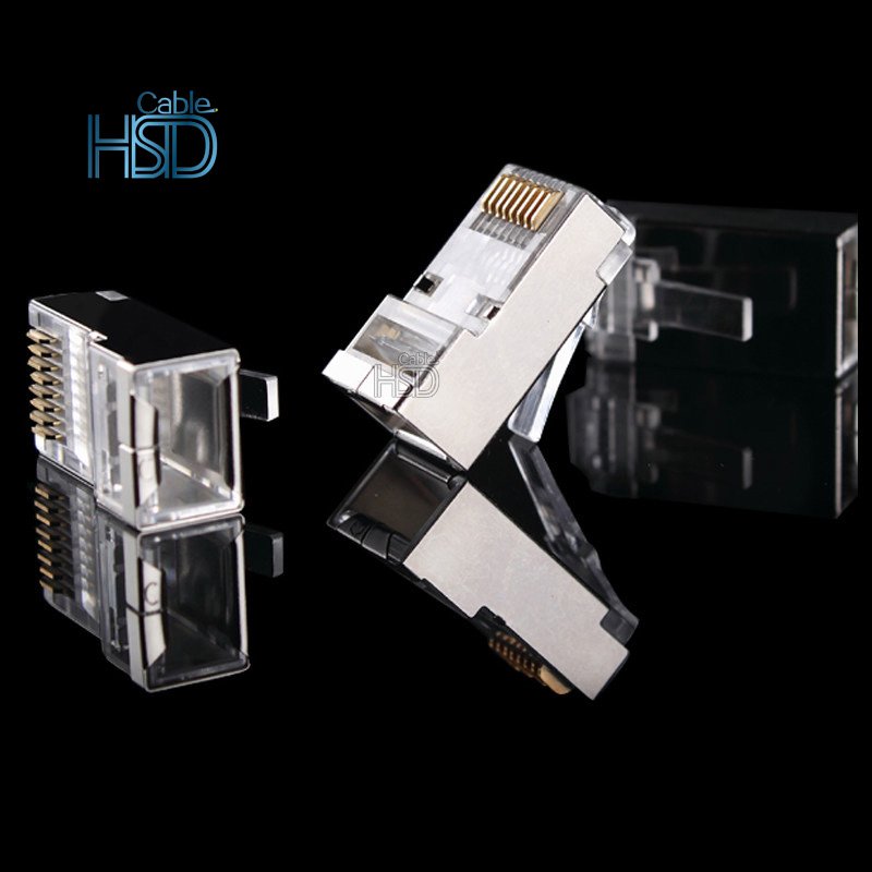 100pcs/bag Cat6 FTP Shielded Ethernet Connector Rj45 8p8c Network Cable Connectors Outdoor Inline Lan Male Connector Cat6 Price