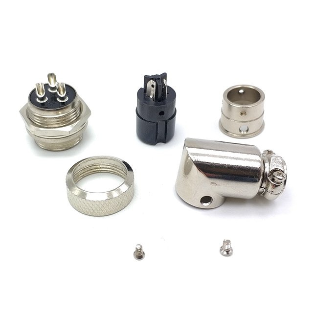 YL1-16 GX16 aviation plug 2-8 pin reverse through wall bending type electrical connector