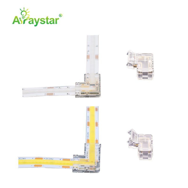 Seamless LED Strip L connector 90 degree 6mm 8mm 10mm PCB solder free type for LED strip connection for SMD and COB LED strip