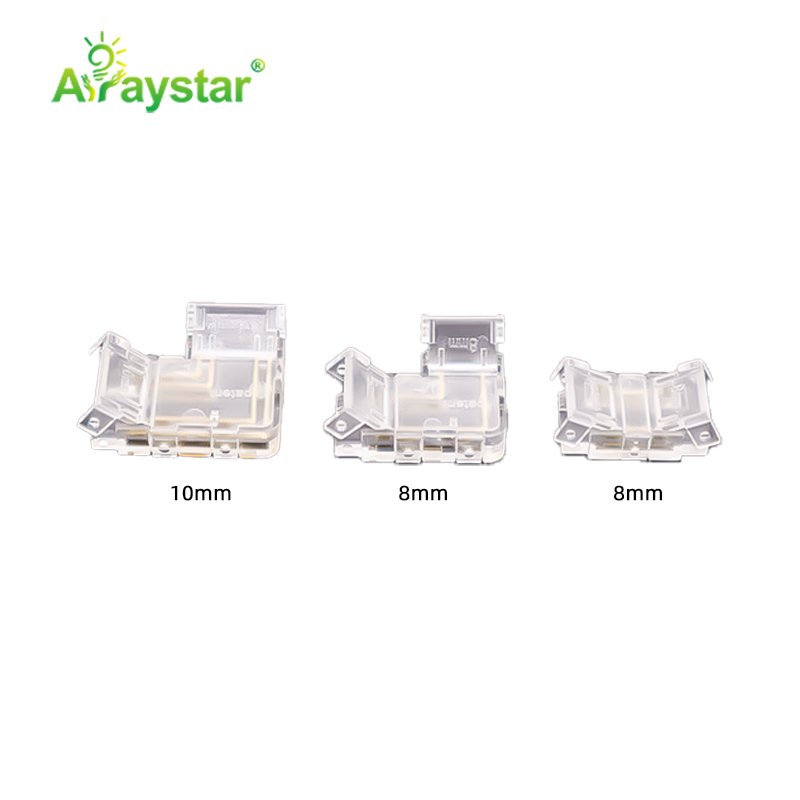 Seamless LED Strip L connector 90 degree 6mm 8mm 10mm PCB solder free type for LED strip connection for SMD and COB LED strip