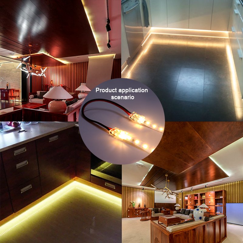Seamless LED Strip L connector 90 degree 6mm 8mm 10mm PCB solder free type for LED strip connection for SMD and COB LED strip