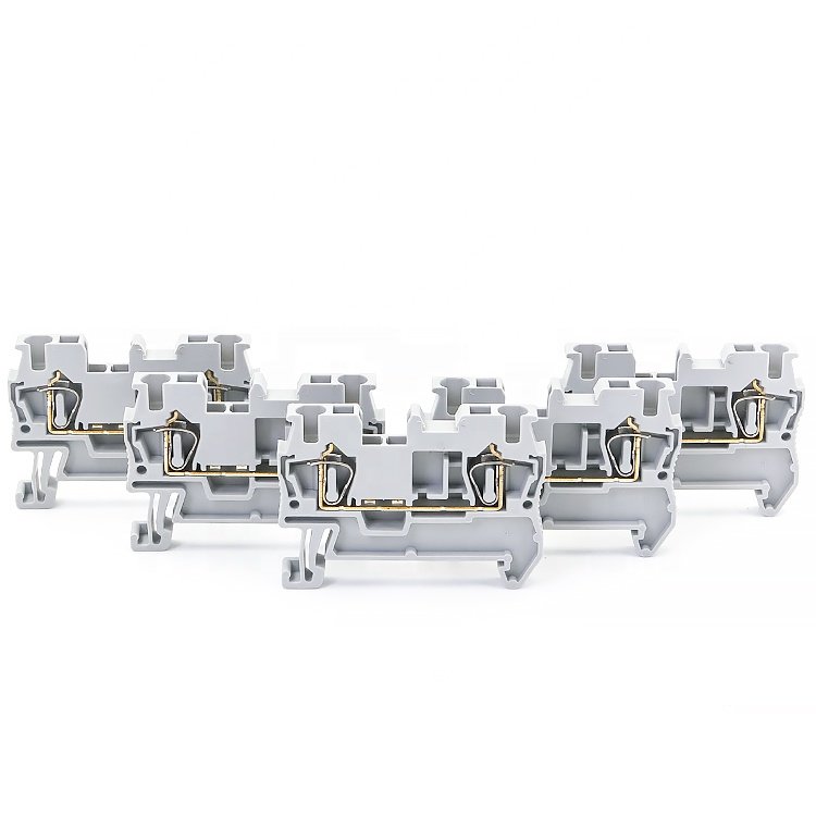 ST2.5 24-12AWG Feed Through Quick Pluggable Cable Wire Connector Electrical Screwless Connection Spring Din Rail Terminal Blocks