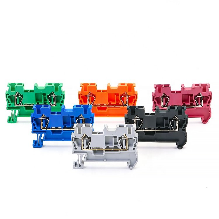ST2.5 24-12AWG Feed Through Quick Pluggable Cable Wire Connector Electrical Screwless Connection Spring Din Rail Terminal Blocks