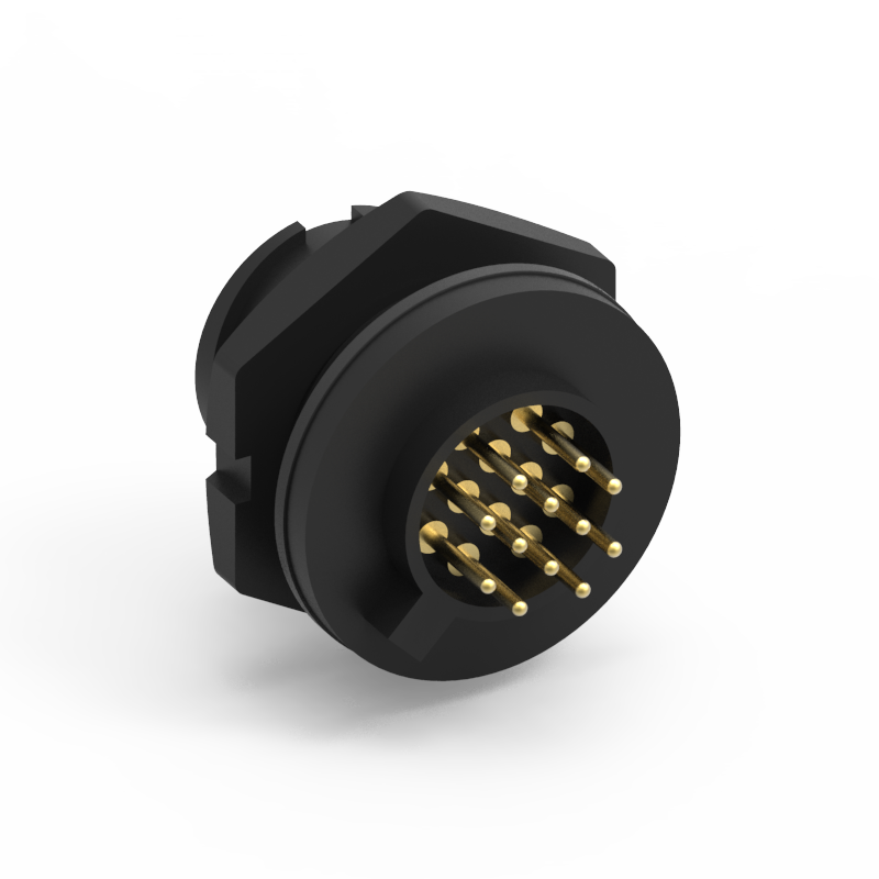 B Size 12PIN Front Lock PCB Type Waterproof Connector-2A