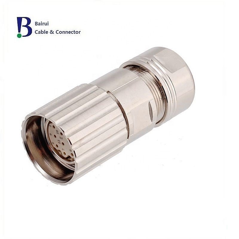 M23 Cable Mount Connector,6 7 9 12 17 Pole Socket 623 Series With Cable For Industrial Automation Signals